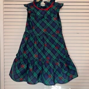 Janie and Jack Plaid Embroidered Rose Dress Size 6